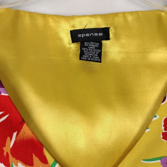 NWOT SPENSE Yellow Floral Fit & Flare Dress w/ Satin Lined Bodice Sz. 14 - Picture 3 of 11